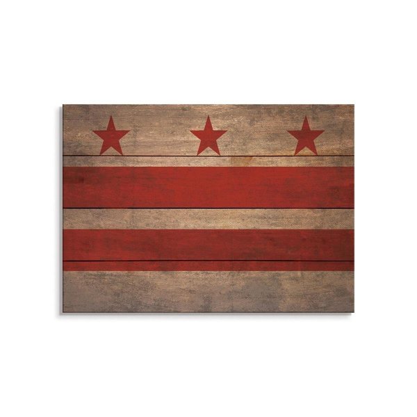 Wile E. Wood 20 x 14 in. District of Columbia Flag Wood Art FLDC-2014